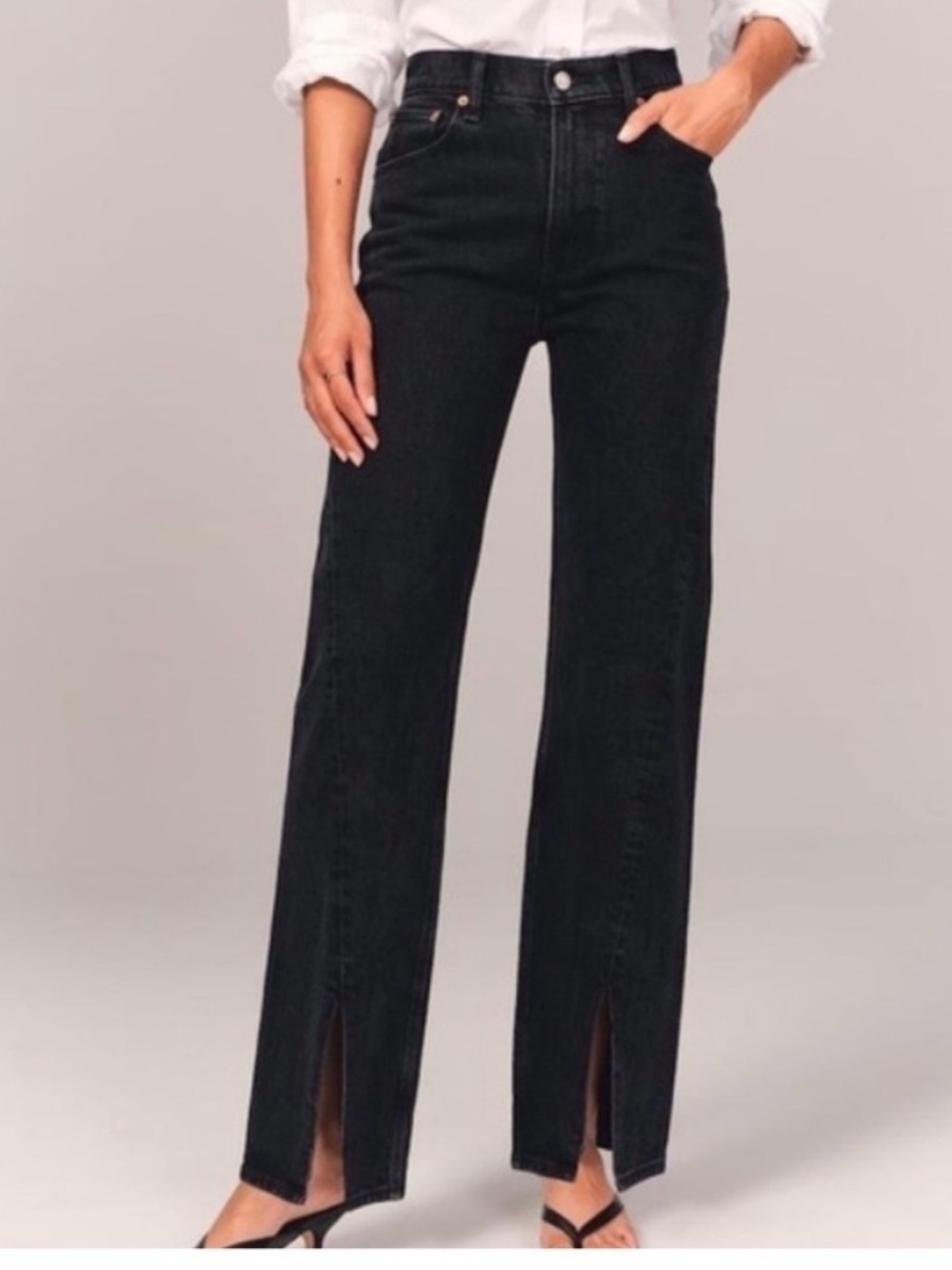 Abercrombie 90s Relaxed Jean High Rise Size 28/6R Curve Love Split Vent Hem